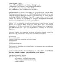 Government of Saint Lucia: OECS Data for Decision Making Project - Procurement of Field Identification Material